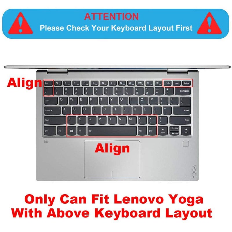 MUBUY-GOL Keyboard Cover for Lenovo Flex 14 14" |Lenovo Flex 15 15.6" |Yoga C940 C930 920 13.9" |Yoga 720 720S 730 13.3" | Yoga 720 12.5" |Yoga C740 14"|Ideapad 720s 13" 14"-Black - Image 2